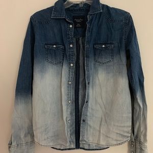 American Eagle ombre denim button down shirt